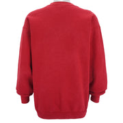 Nike - Red Big Spell-Out Crew Neck Sweatshirt 1990s Large Vintage Retro