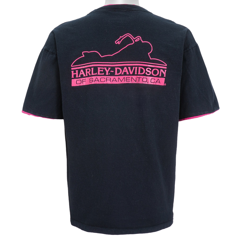 Harley Davidson - Sacramento, CA Spell-Out T-Shirt 1990s X-Large Vintage Retro