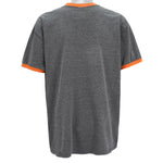 Nike - Grey Big Orange Logo T-Shirt 1990s X-Large Vintage Retro