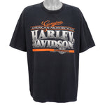 Harley Davidson - Black Marthas Vineyard Spell-Out T-Shirt 1991 XX-Large Vintage Retro