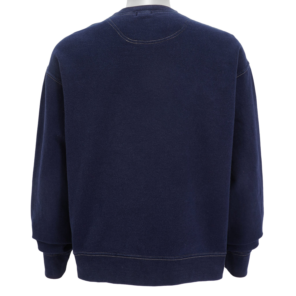 Calvin Klein - Blue Spell-Out Crew Neck Sweatshirt 1990s X-Large Vintage Retro