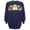Disney - Blue Tigger Printed Crew Neck Sweatshirt 1990s Large Vintage Retro