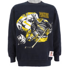 NHL (Nutmeg) - Pittsburgh Penguins Crew Neck Sweatshirt 1990s Medium Vintage Retro Hockey