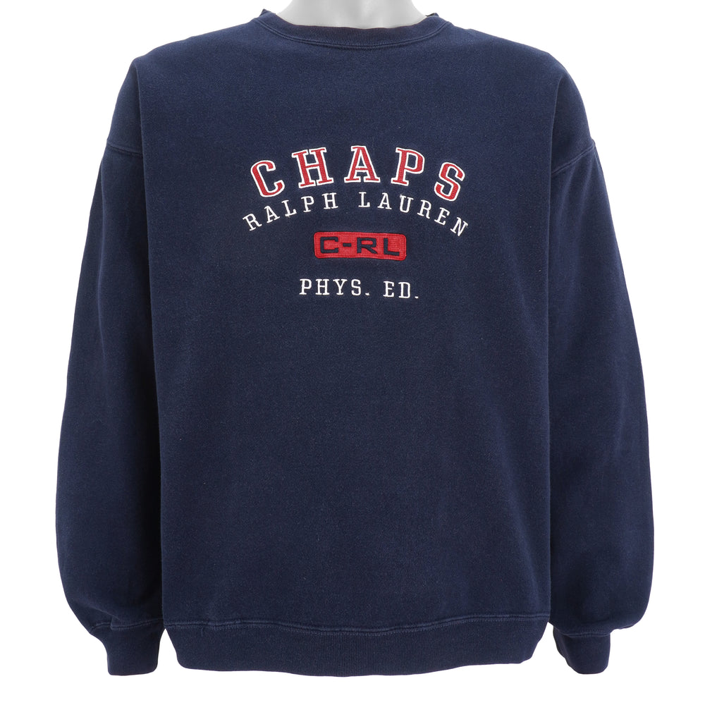 Ralph Lauren - Chaps Jeans Spell-Out Crew Neck Sweatshirt 1990s Large Vintage Retro