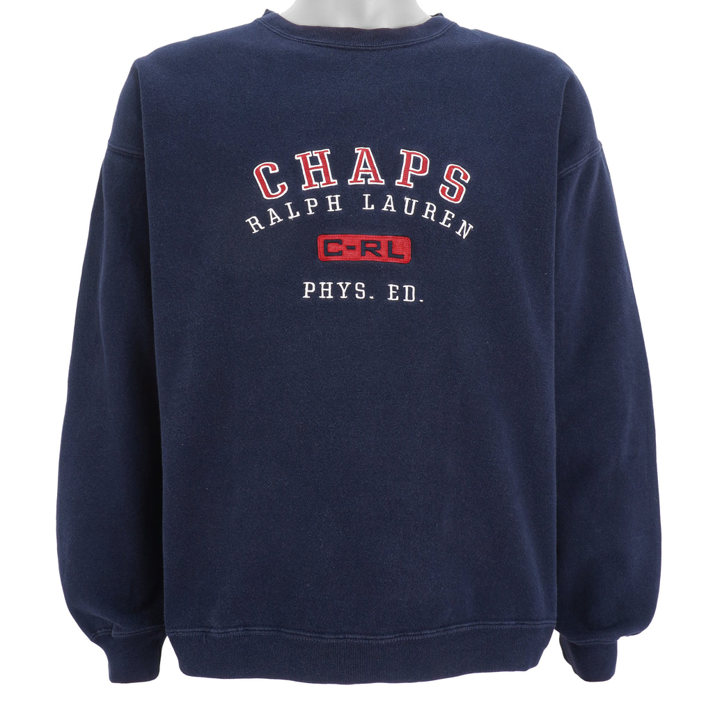 Ralph Lauren - Chaps Jeans Spell-Out Crew Neck Sweatshirt 1990s Large Vintage Retro
