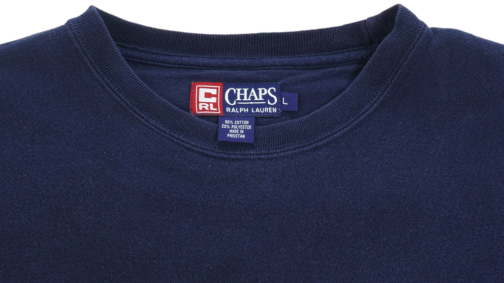 Ralph Lauren - Chaps Jeans Spell-Out Crew Neck Sweatshirt 1990s Large Vintage Retro