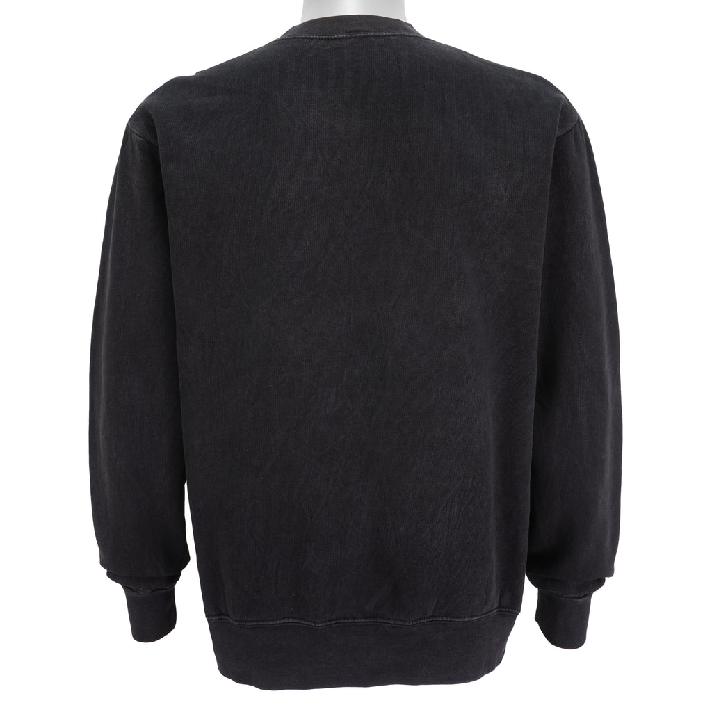 NASCAR (Kudzu) - Black Big Logo Crew Neck Sweatshirt 1990s Medium Vintage Retro