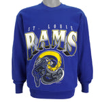 NFL (Locker Line) - St. Louis Rams Crew Neck Sweatshirt 1995 Medium Vintage Retro Football