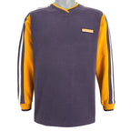 Adidas - Grey with Yellow V-Neck Sweatshirt 1990s Medium Vintage Retro