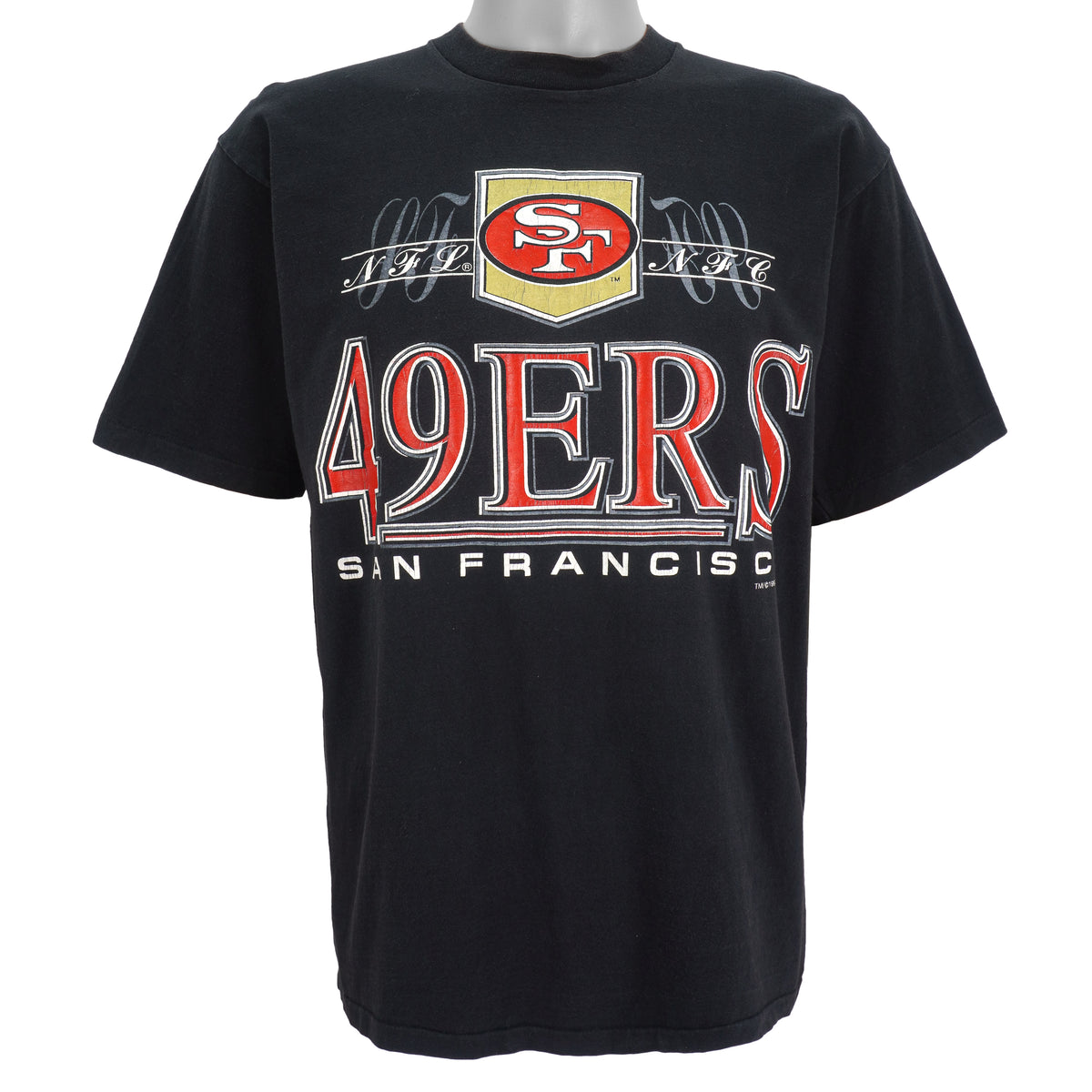 NFL (Competitor) - San Francisco 49ers Spell-Out T-Shirt 1993 Large Vintage Retro Football