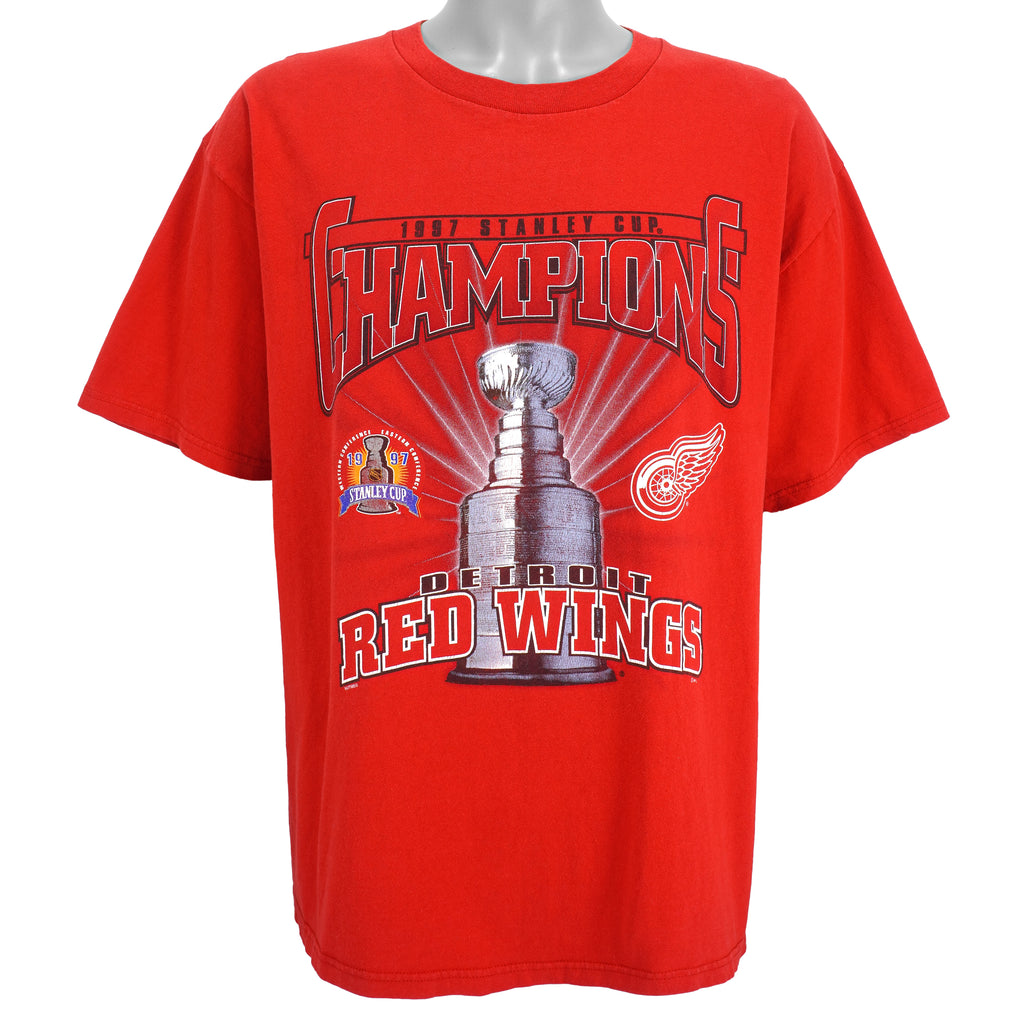 NHL (Lee) - Detroit Red Wings, Stanley Cup Champions Deadstock T-Shirt 1997 X-Large Vintage Retro Hockey