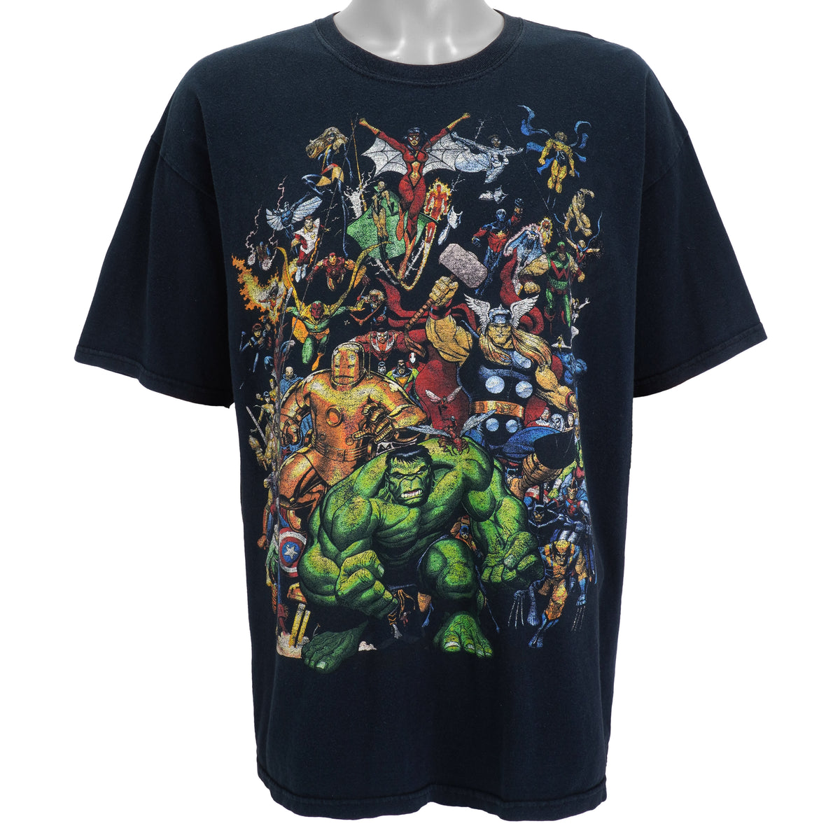 Marvel - Black Super Heroes Printed T-Shirt 1990s X-Large Vintage Retro