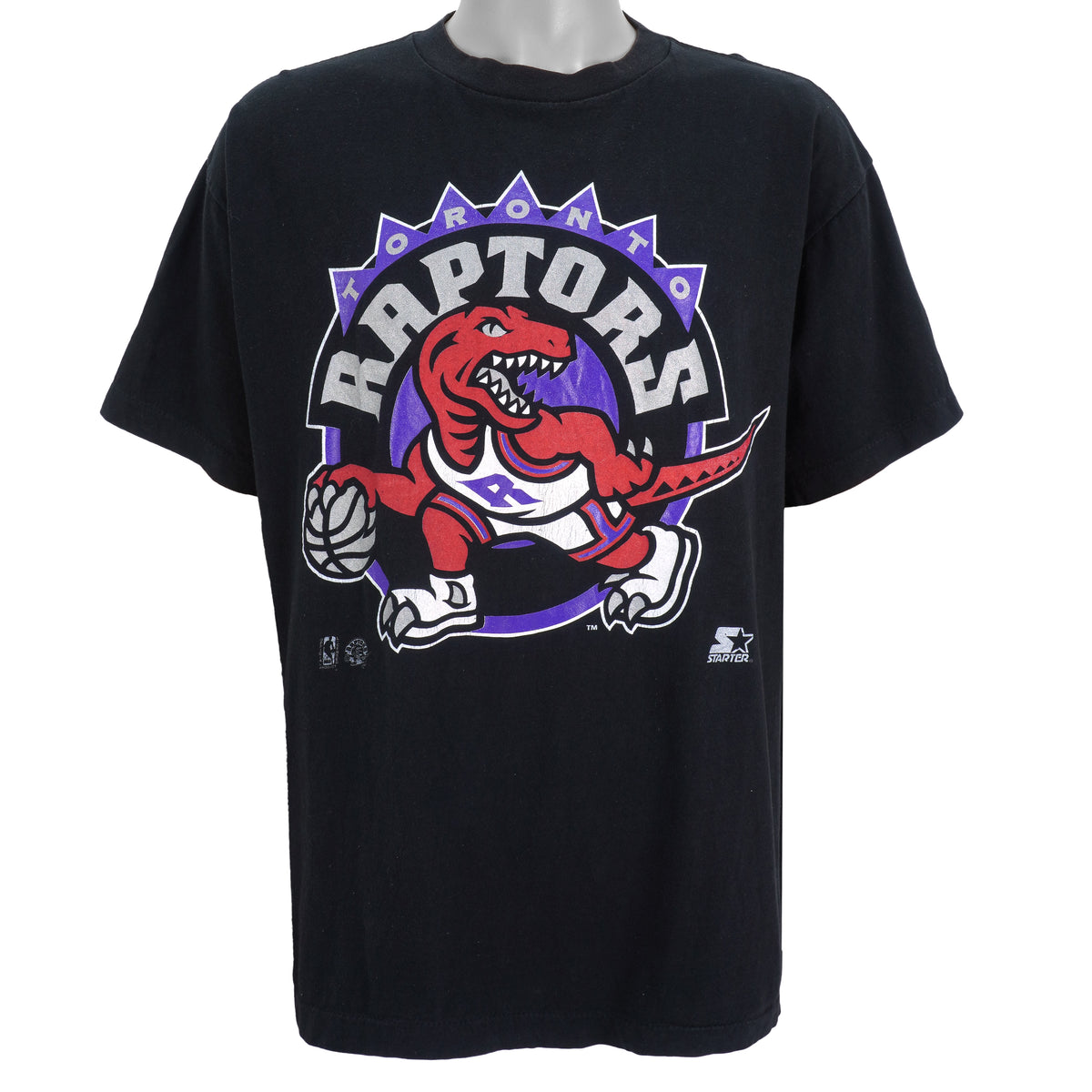 Starter - Toronto Raptors Big Spell-Out T-Shirt 1990s X-Large Vintage Retro Basketball