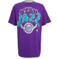 NBA (Logo 7) - Utah Jazz Spell-Out T-Shirt 1990s X-Large Vintage Retro Basketball