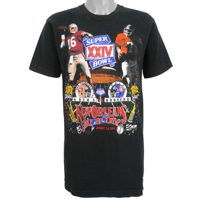 NFL (Salem) - Super Bowl XXIV 49ers VS Broncos T-Shirt 1990 Large