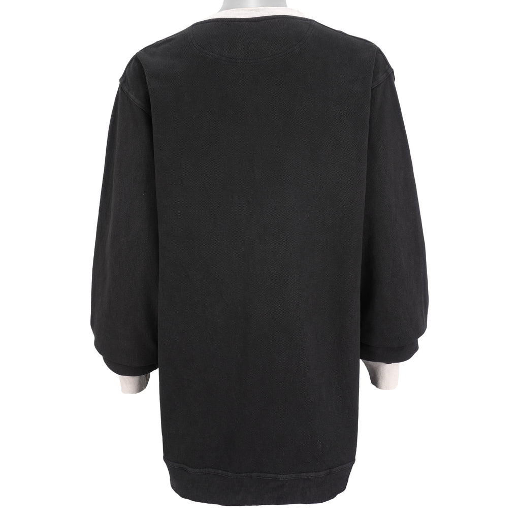Stussy - Black Spell-Out Crew Neck Sweatshirt 1990s Medium Vintage Retro