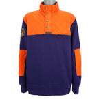 Ralph Lauren (Polo Sport) - Blue & Orange 1/4 Button Sweatshirt 1990s XX-Large Vintage Retro