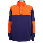 Ralph Lauren (Polo Sport) - Blue & Orange 1/4 Button Sweatshirt 1990s XX-Large Vintage Retro