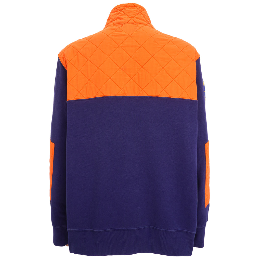 Ralph Lauren (Polo Sport) - Blue & Orange 1/4 Button Sweatshirt 1990s XX-Large Vintage Retro