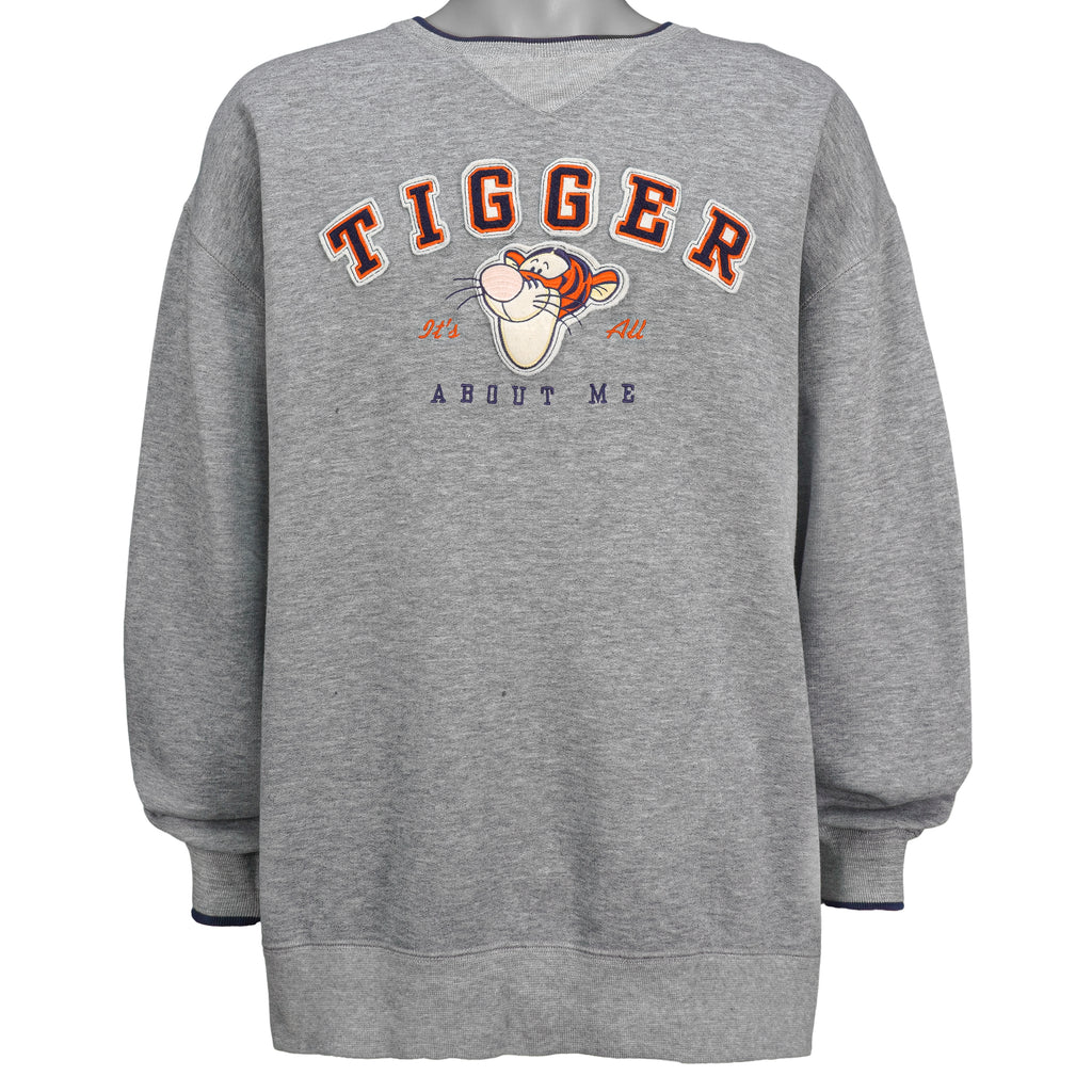 Disney - Tigger, Its All About Me Embroidered Crew Neck Sweatshirt 1990s XX-Large Vintage Retro