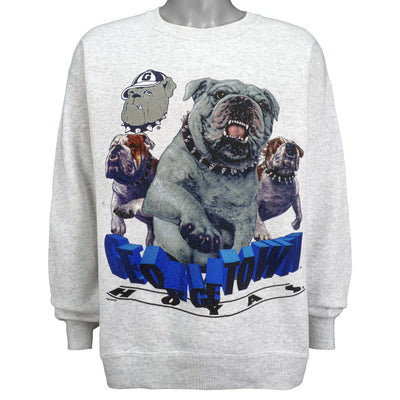 NCAA (Nutmeg) - Georgetown Hoyas Spell-Out Crew Neck Sweatshirt 1990s Large