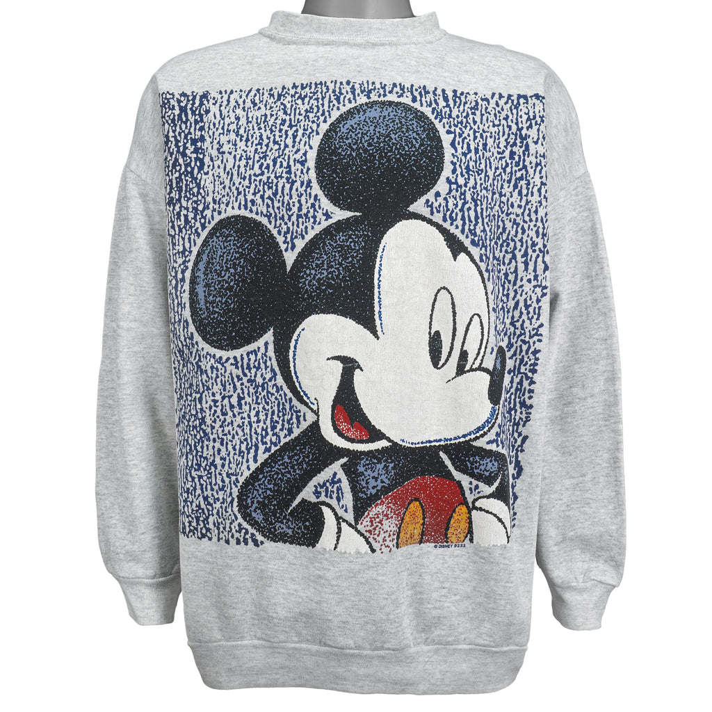 Disney (Mickey) - Grey Big Logo Crew Neck Sweatshirt 1990s XX-Large Vintage Retro