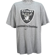 Nike - Oakland Raiders, The Will To Win Spell-Out T-Shirt 1990s XX-Large Vintage Retro Football