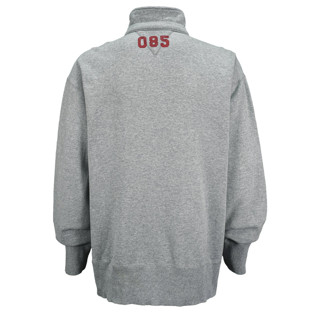 Tommy Hilfiger - Grey 085 Spell-Out 1/4 Zip Sweatshirt 1990s X-Large Vintage Retro