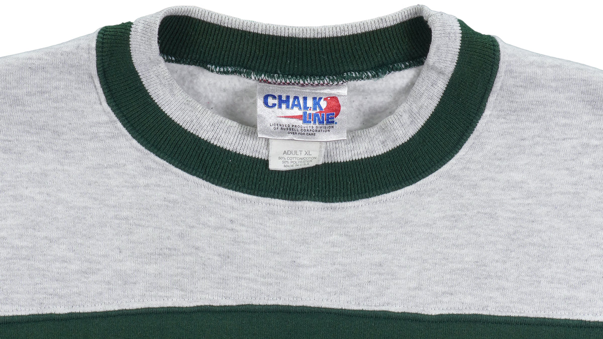 NHL (Chalk Line) - Dallas Stars Big Spell-Out Crew Neck Sweatshirt 1990s X-Large Vintage Retro Hockey