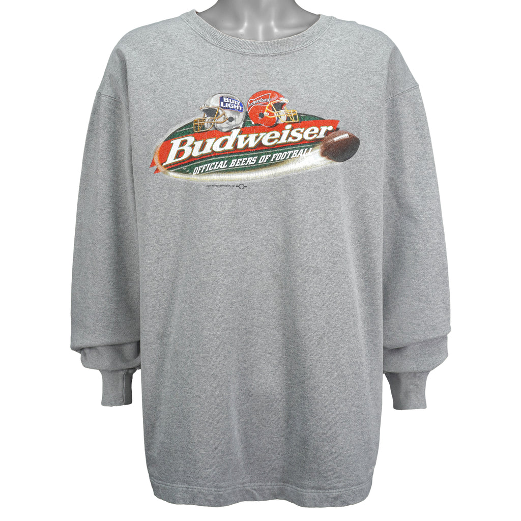 Champion - Grey Bud Light Crew Neck Sweatshirt 1998 XX-Large Vintage Retro