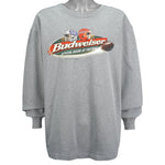 Champion - Grey Bud Light Crew Neck Sweatshirt 1998 XX-Large Vintage Retro