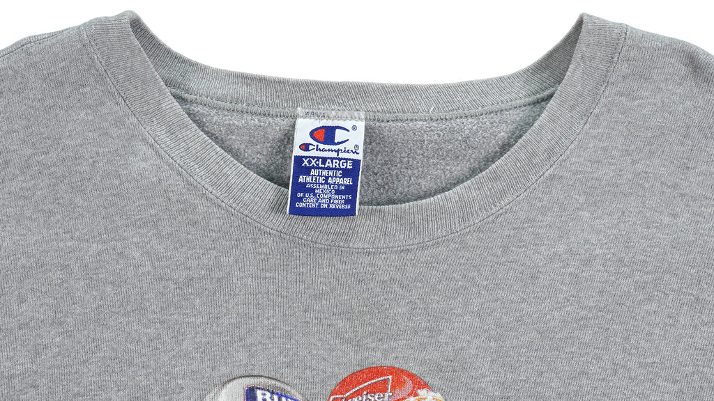 Champion - Grey Bud Light Crew Neck Sweatshirt 1998 XX-Large Vintage Retro