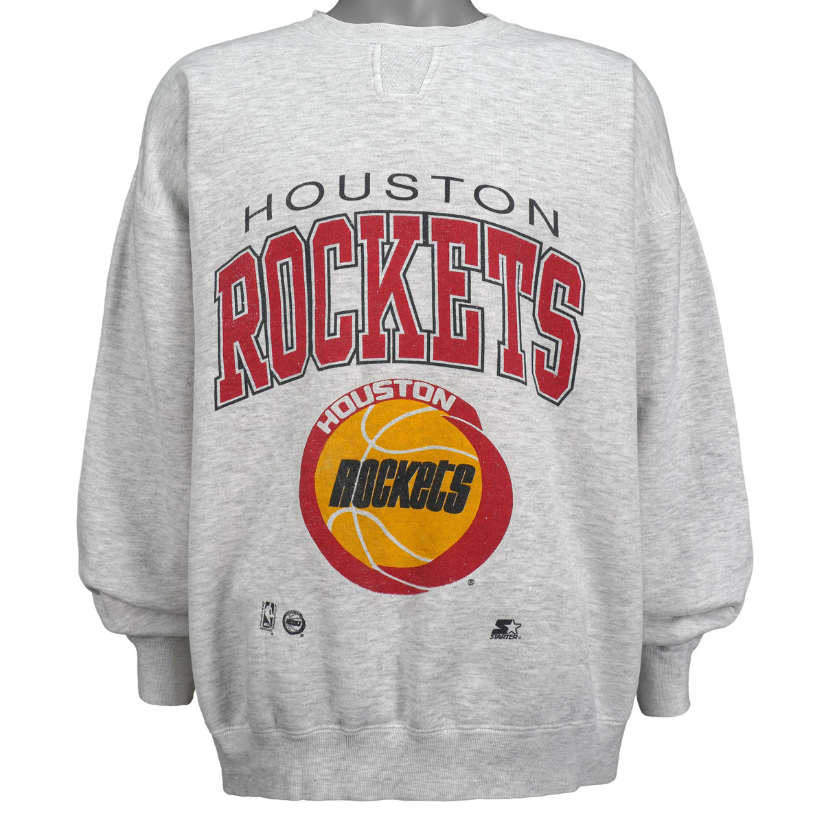 Starter - Houston Rockets Spell-Out Crew Neck Sweatshirt 1990s X-Large Vintage Retro Basketball