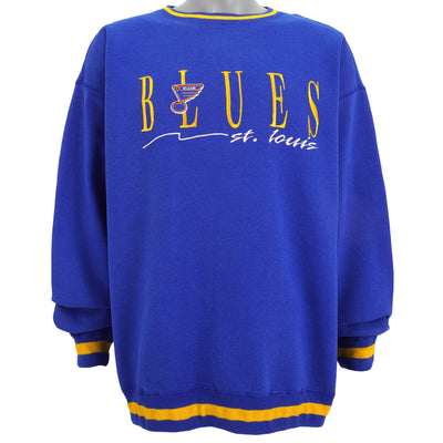 NHL (Logo 7) - St. Louis Blues Crew Neck Sweatshirt 1990s X-Large