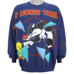 Looney Tunes - Sylvester & Tweety Bird Sweatshirt 1990s XX-Large Vintage Retro