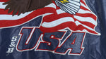 Vintage - USA, Flag & Eagle Wool Faux Leather Jacket 1990s XX-Large Vintage Retro