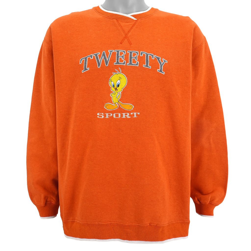 Looney Tunes - Tweety Embroidered Sweatshirt 1990s X-Large Vintage Retro