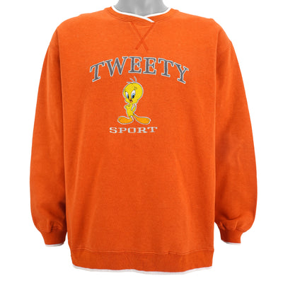 Looney Tunes - Tweety Embroidered Sweatshirt 1990s X-Large