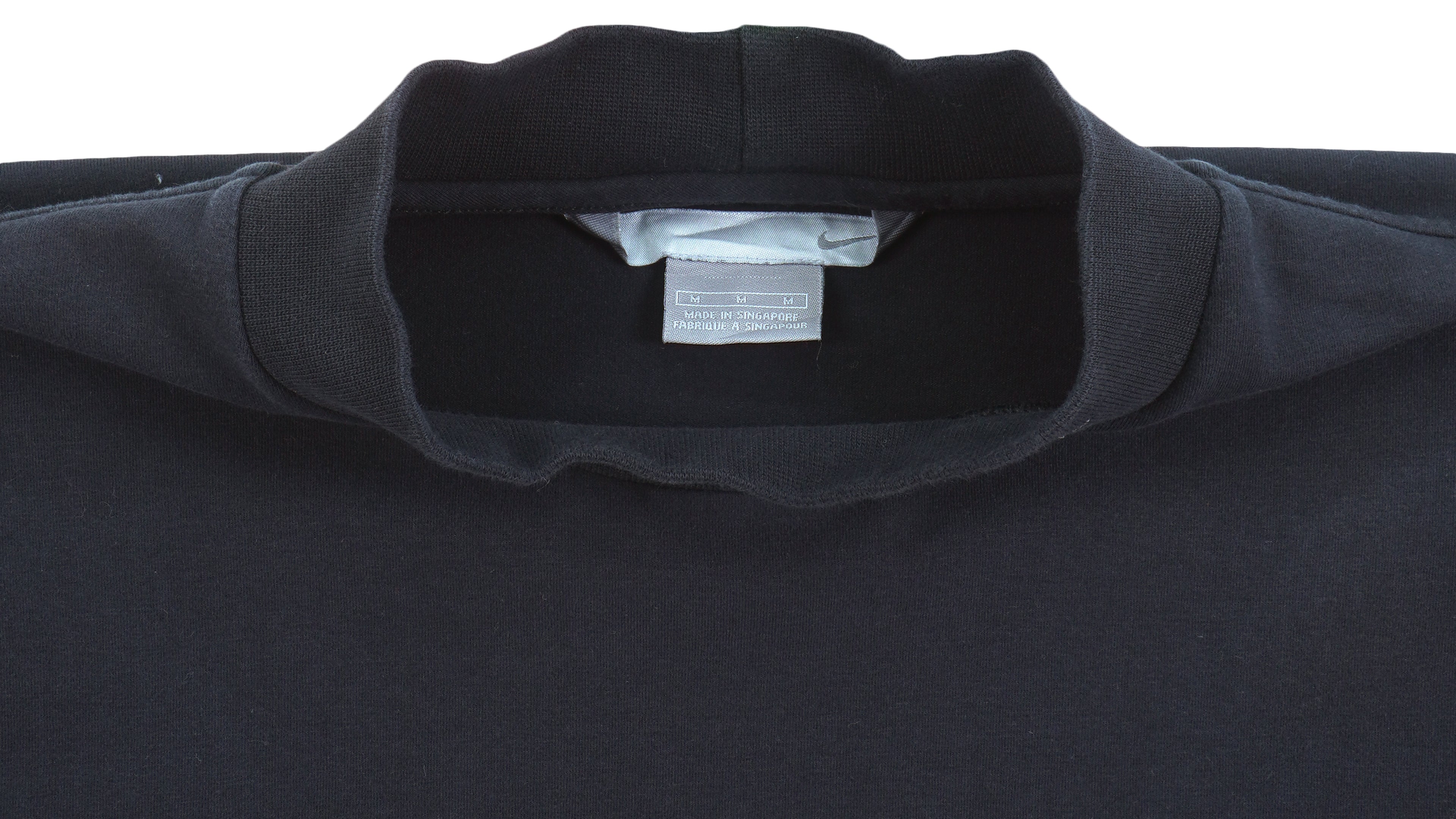 Nike - Black Turtle Neck Sweatshirt 1990s Medium Vintage Retro