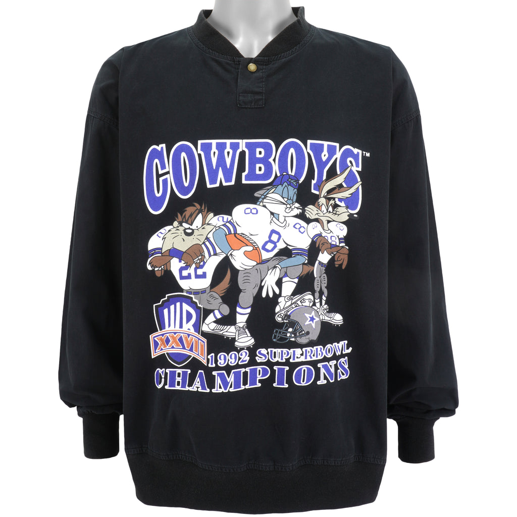 Looney Tunes - NFL Cowboys Super Bowl Champions Sweatshirt 1992 X-Large Vintage Retro Football