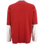 Tommy Hilfiger - Red & White Crew Neck Sweatshirt 1990s X-Large Vintage Retro