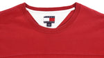 Tommy Hilfiger - Red & White Crew Neck Sweatshirt 1990s X-Large Vintage Retro 