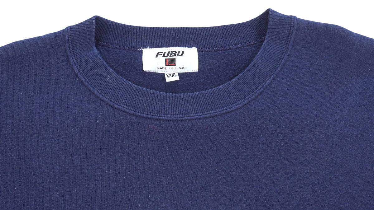 FUBU - Blue 05 Sports Spell-Out Crew Neck Sweatshirt 1990s XXX-Large Vintage Retro