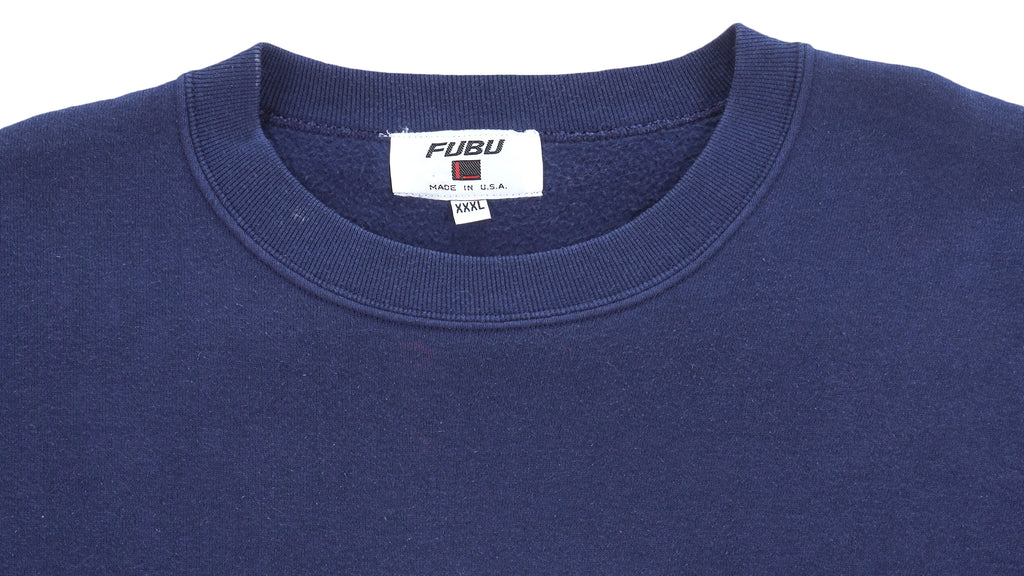 FUBU - Blue 05 Sports Spell-Out Crew Neck Sweatshirt 1990s XXX-Large Vintage Retro