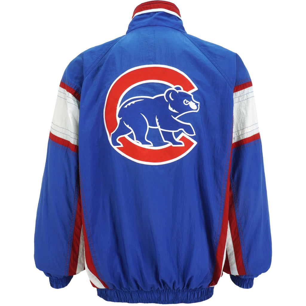 Starter - Chicago Cubs Zip-Up Windbreaker 1990s Large Vintage Retro Baseball