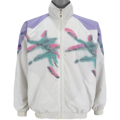 Puma - White & Purple Windbreaker 1990s Large