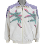 Puma - White & Purple Windbreaker 1990s Large Vintage Retro