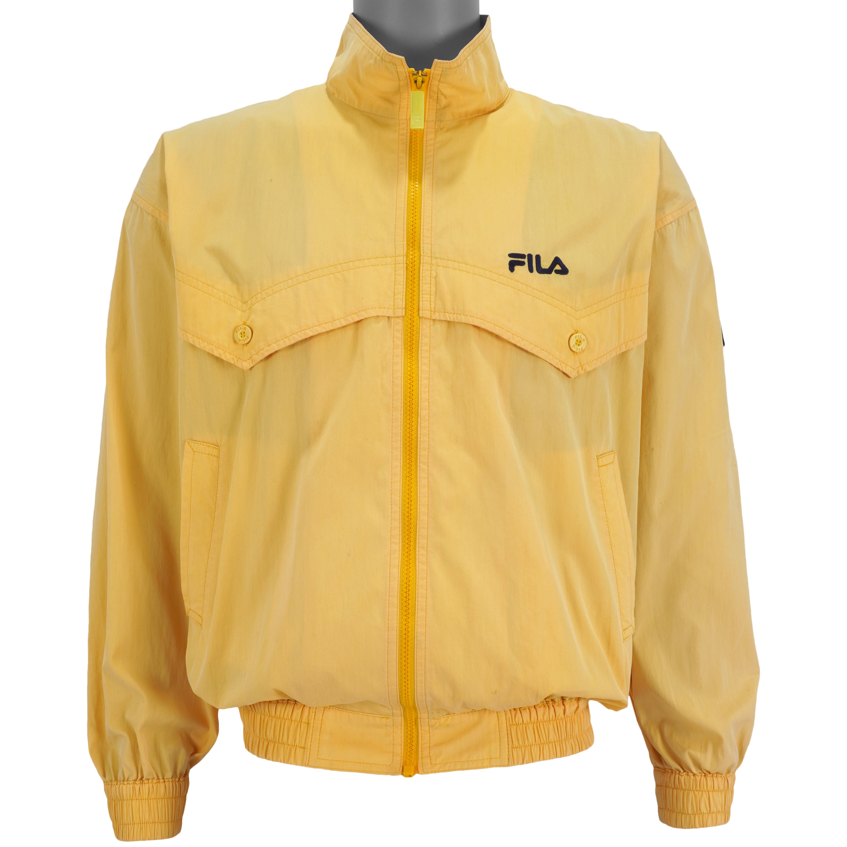 FILA -  Yellow Biella Italia Bomber Jacket 1990s Large Vintage Retro