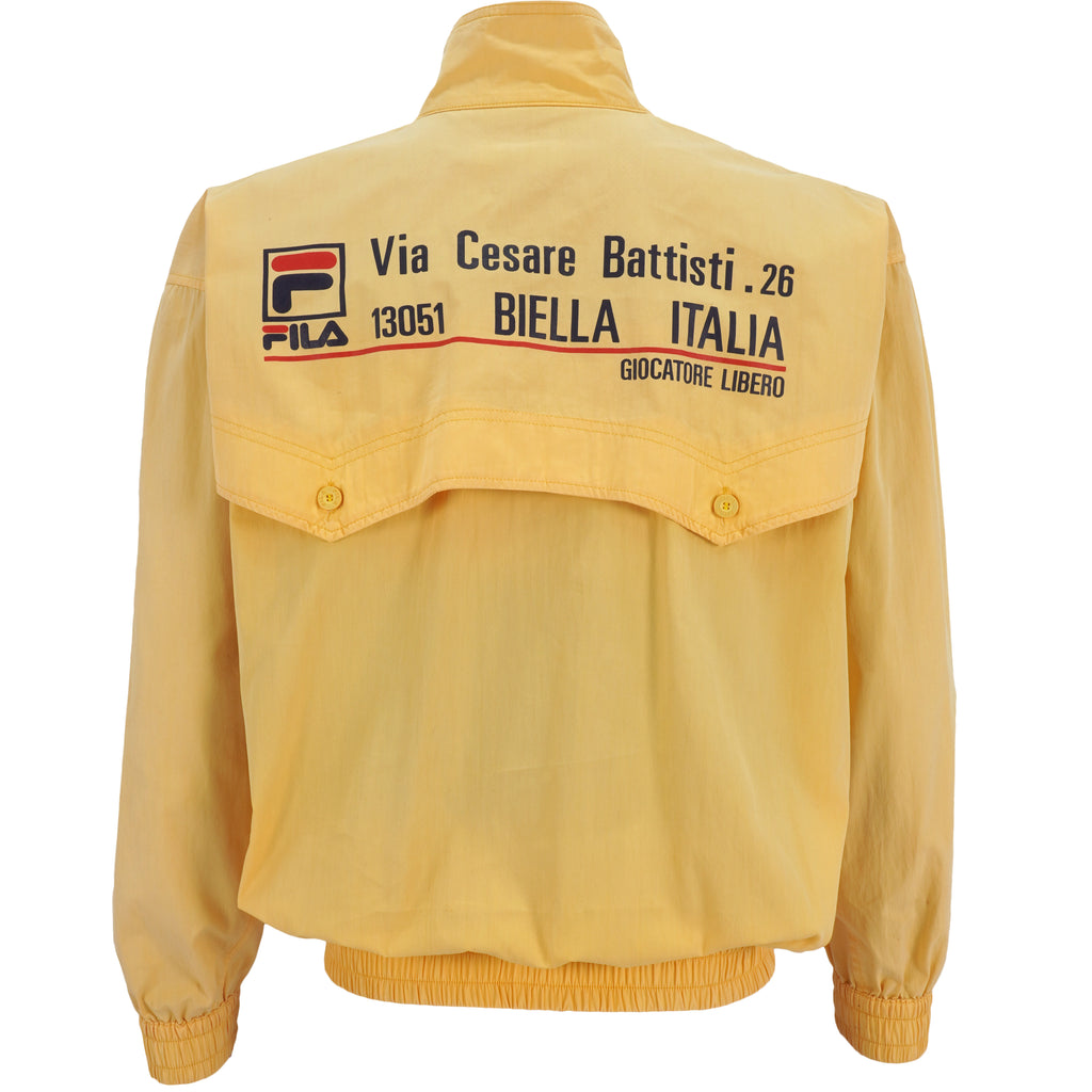 FILA -  Yellow Biella Italia Bomber Jacket 1990s Large Vintage Retro