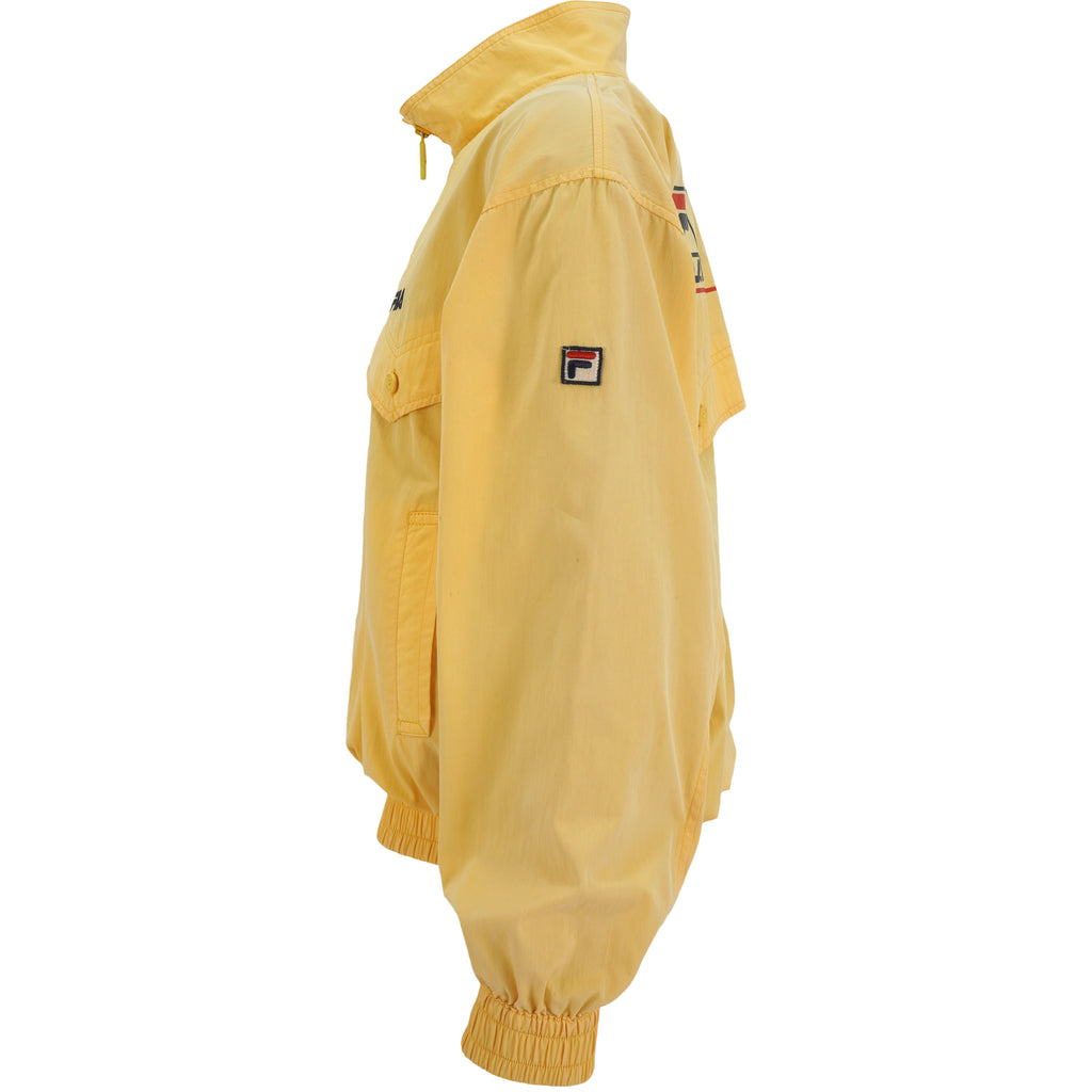 FILA -  Yellow Biella Italia Bomber Jacket 1990s Large Vintage Retro
